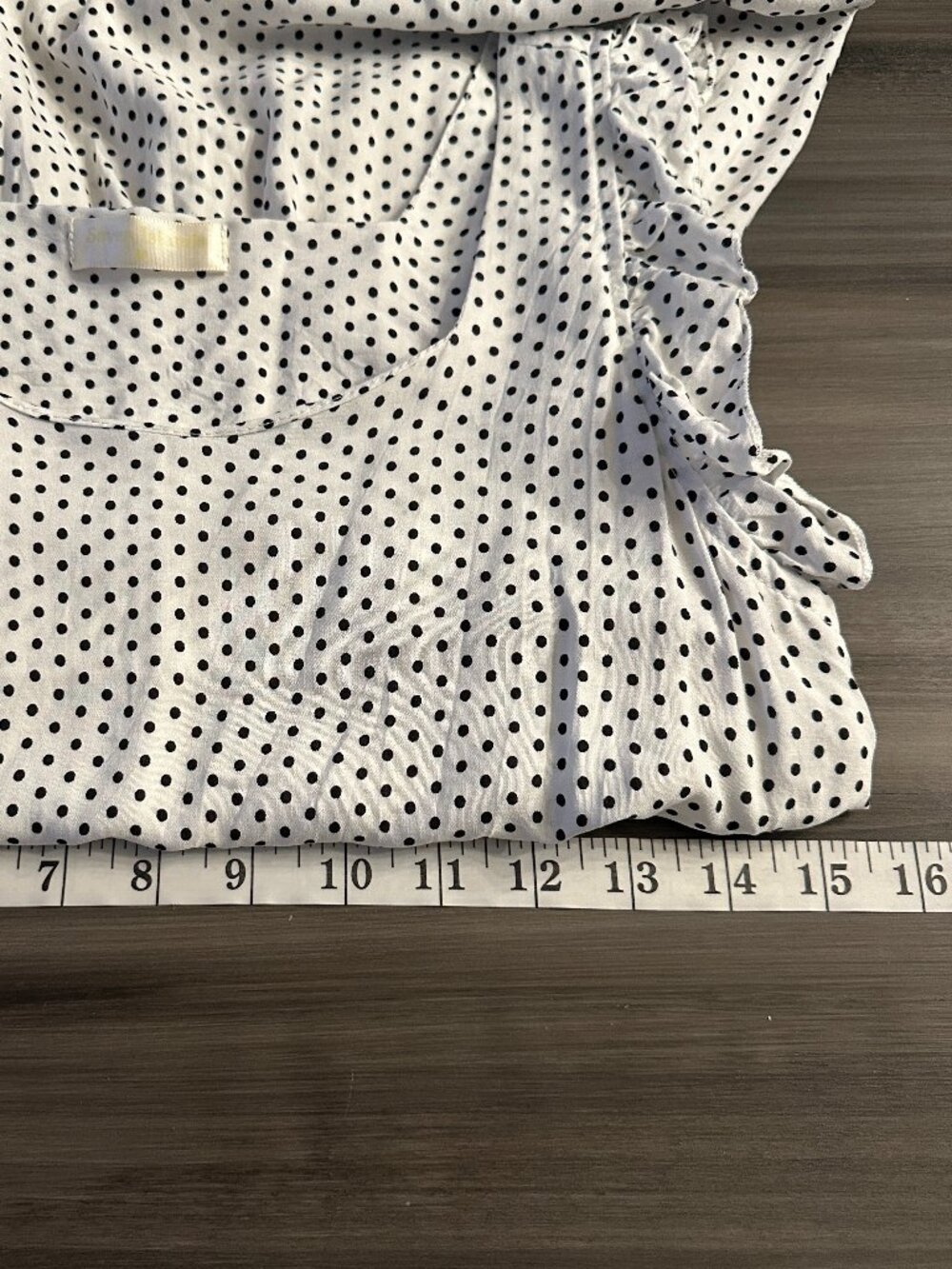 NWOT Seven Islands Cream w/Black Polka Dots Maxi Dress Size Medium Smocked Waist - Picture 9 of 10